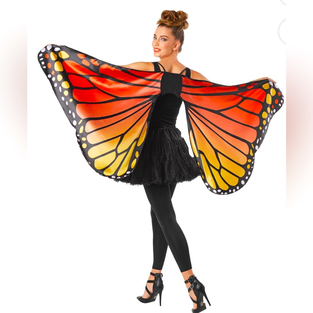 Comfortable Adult Costume Monarch butterfly wings w/elastic shoulder/hand straps